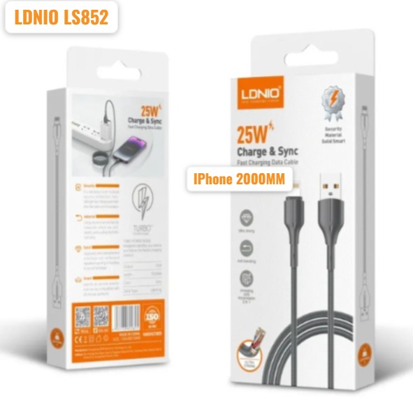 LDNIO LS852 BREADED IPHONE 2000MM CABLE